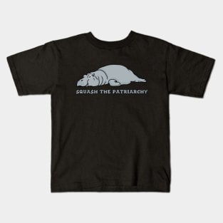 Hippo Says Squash the Patriarchy Kids T-Shirt